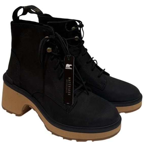 New Sorel Women's Hi-Line Lace-Up Lug Combat Boots Sz 6.5 Casual Stylish Chic - Picture 1 of 8